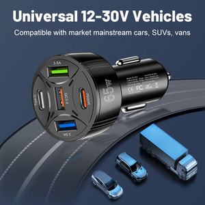 Çift PD + <span class=keywords><strong>3</strong></span> USB hızlı şarj elektrikli araç şarj cihazı QC adaptörü - Product Image 6