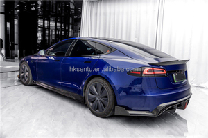 ชุดแต่งคาร์บอนไฟเบอร์คุณภาพสูงแบบแห้ง สำหรับ Tesla Model S ประกอบด้วยกันชนหน้า สเกิร์ตข้าง และดิฟฟิวเซอร์หลัง 100% - Product Image 5