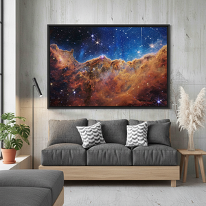 Elegant Cosmic Cliffs Nebula Glass Wall Art - Printed Canvas,<b>BLACK</b> <b>FRAMED</b> CANVAS - Product Image 3