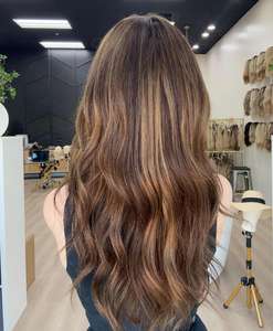 Perruque en dentelle de luxe de qualité supérieure, cheveux vierges européens personnalisés, couleur brun balayage, avec filet en diamant pour femmes souffrant de perte de cheveux - Product Image 4