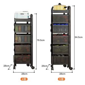 <span class=keywords><strong>Mobile</strong></span> <span class=keywords><strong>cucina</strong></span> frutta e verdura rack pavimento in acciaio al carbonio <span class=keywords><strong>cucina</strong></span> multistrato rotante cesto di frutta e verdura - Product Image 5
