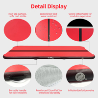 Tapis de gymnastique gonflable portable en Drop Stitch pour la gymnastique sur piste d'air, la tumbling et l'entraînement à domicile (vente en gros)