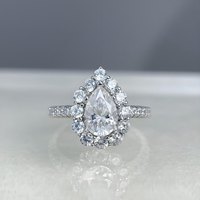 Bague Mlluki Moissanite en argent sterling 925 pavé 1,5 carat en forme de goutte pour femme, accessoires 6x9