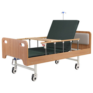 Medical Nursing <b>Bed</b> Manual Single Crank Wooden Enclosed Cold Rolled Steel Framework Bedroom Use - Product Image 2