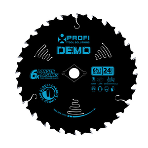 Lame de scie circulaire analogique Spyder de haute qualité, 6-1/2 pouces, 24 dents, TCT, pour couper le bois et le bois avec clous - Product Image 1
