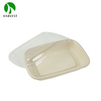 Bol à soupe et salade à emporter en bagasse compostable et biodégradable Custom Harvest CR750 750ml avec couvercle (style moderne)