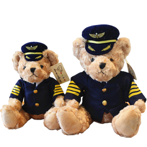 ตุ๊กตาหมีตำรวจและตุ๊กตาหมีกับเครื่องแบบใหม่นุ่มยัดไส้ออกแบบรูปสัตว์ตุ๊กตานั่งตุ๊กตาหมีนักบิน - Product Image 2