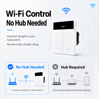 Interrupteur intelligent populaire avec écran LCD, Tuya WiFi, 2 interrupteurs muraux compatibles avec Smart Life, Alexa, Google Home