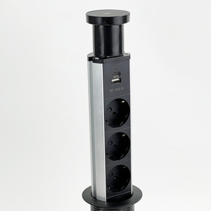 Wholesale Customized Hand-Pull Kitchen Island <strong>Pop</strong> <strong>Socket</strong> with 3 Outlets Wireless Charging Manual Lift Vertical Power Outlet - Product Image 1