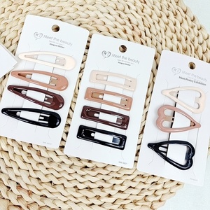 Pince à cheveux en métal en forme d'étoile couleur thé au lait, pince latérale pour frange, accessoires de mode simples pour femmes, vente en gros 2-Yuan Store - Product Image 4