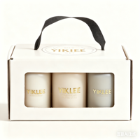 Individuell Bedruckte Wellpappe-Box mit Griff Honigglas Kerzen-Verpackung Geschenkbox 3er-Pack Getränke-Set Verpackungsbox