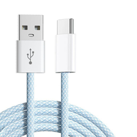 Câble de charge rapide USB Type-C de haute qualité 1M/2M 60W pour téléphones, montres intelligentes, appareils photo, conducteur en cuivre pur, design écologique