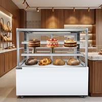 Vitrine Réfrigérée Commerciale à Angle Droit, Température Unique (2-10°C), pour Présentation de Gâteaux, en Acier Inoxydable, Haute Qualité