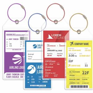 Wholesale PVC Luggage Tag Holder with Steel Loops Top Zip Seal for Travel Cruise Tag Made of <b>Plastic</b> - Product Image 3