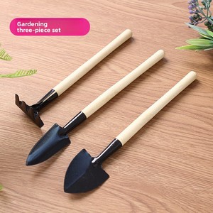 Ensemble de jardinage : Râteau, pelle pointue en fer, <span class=keywords><strong>grand</strong></span> outil de jardinage, ensemble de trois pièces avec manche en bois, mini-outil pour ameublir la terre pour plantes succulentes - Product Image 6