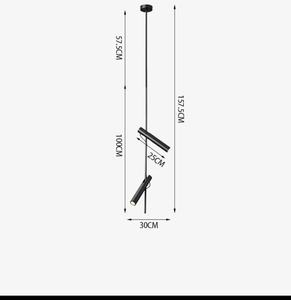 Design creativo moderno nero tubo di acciaio camera da letto lampada pendente <span class=keywords><strong>lampadario</strong></span> 360 gradi regolabile a sospensione faretto - Product Image 5