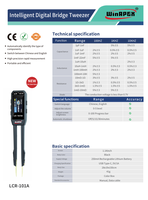 Testeur LCR intelligent WinAPEX LCR-101A, pince numérique pour mesurer la capacité, la diode, l'inductance et la résistance, précision de classe 0,5