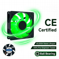 Ventilateur de refroidissement 120x120x38mm AC 220V/240V avec cadre en aluminium, LED noire, double roulement à billes, connecteur 4 broches, 17dB(A), silencieux pour boîtier d'ordinateur