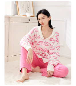 Nuovi Arrivi 2025: <span class=keywords><strong>Pigiama</strong></span> in <span class=keywords><strong>Pile</strong></span> Corallo da Donna (<span class=keywords><strong>Rosa</strong></span>) - Abbigliamento Comodo e Morbido per il Relax Invernale - Product Image 5