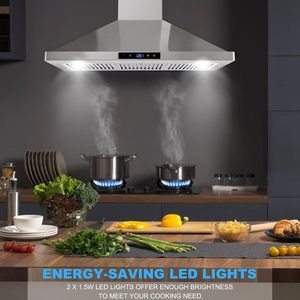 <span class=keywords><strong>Hotte</strong></span> de cuisine à montage mural de 36 pouces 700 CFM avec <span class=keywords><strong>conduit</strong></span> convertible canalisé/sans <span class=keywords><strong>conduit</strong></span>, contrôle tactile, filtres permanents - Product Image 6