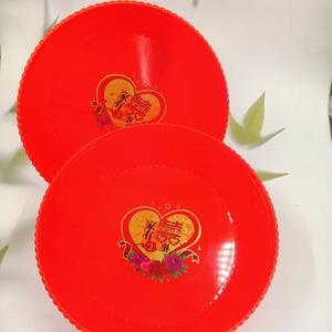 Plato redondo rojo para frutas con diseño de doble felicidad, plato para frutas secas de boda, plato para dulces, plato para frutas para la sala de estar del hogar - Product Image 4