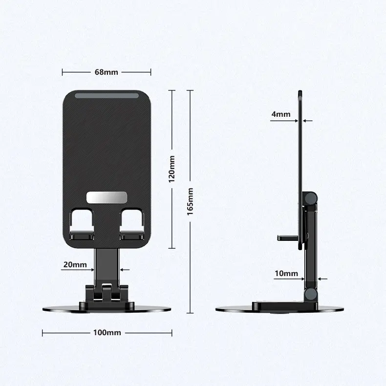 Nouveau support de téléphone Portable en aluminium rotatif à 360 degrés avec Logo personnalisé support de téléphone Portable pliable pour bureau