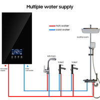 Chauffe-eau électrique sans réservoir, point chaud instantané, 220V, compact, mural, pour salle de bain et cuisine
