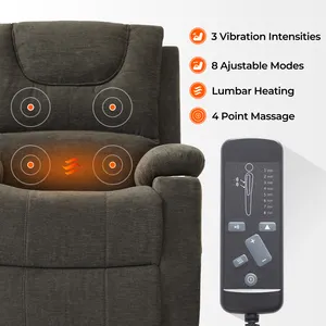 CJSmart Home Power Lift Recliner Chair For Elderly Lay Flat Dual Motor Infinite Position With Heat Massage Lift Recliner