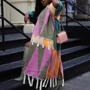 Vintage da donna inverno caldo e colorato con nappine Poncho manica lunga Maxi con mantello scialli sciarpe scialle cappotto <span class=keywords><strong>lungo</strong></span> <span class=keywords><strong>Cardigan</strong></span> donna - Product Image 6