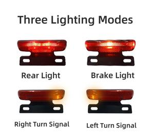 <span class=keywords><strong>Lampe</strong></span> arrière de sécurité pour vélo électrique 36-60V, super lumineuse, à fixer sur le potenceau, en plastique - Product Image 2