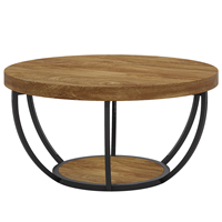 Table basse convertible moderne de 31,7 pouces avec 2 niveaux de rangement, en bois d'ingénierie, meubles de salon pour hôtel, bureau, café