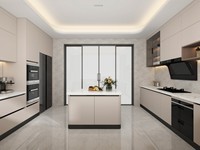 Juego de Cocina Modular Lesso Home, Estilo Europeo Moderno y Sencillo, con Gabinetes de Melamina Blancos, para Apartamento