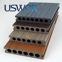 Plancher extérieur en composite bois-plastique à grain de bois 3D pour terrasse de jardin, antidérapant et résistant aux taches