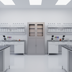 Armoire de rangement pour produits chimiques acido-base en acier inoxydable au design moderne, armoire de rangement pour médicaments avec portes en verre - Product Image 1