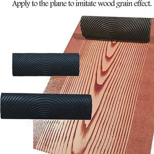 2 unids/<span class=keywords><strong>set</strong></span> DIY herramienta de pintura de grano goma Empaistic herramienta de grano DIY rodillo de pintura de grano de madera Natural - Product Image 2
