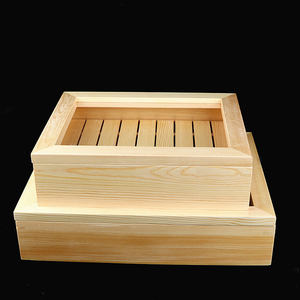 日本食レストラン寿司ディスプレイトレイ刺身プレートサービングトレイネタケース木製寿司ネタ箱アクリルカバー付き - Product Image 3