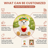 Ours en peluche blanc corpulent, jouet ours avec casquette hamburger, ours mignon fusion alimentaire pour cadeau amusant