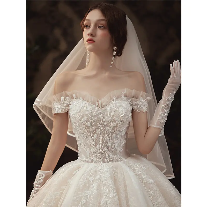 Vestidos de novia sencillos para novia, blancos, para boda civil, elegantes y sexys, apliques de cristal, baratos, 2023