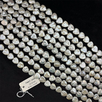 Chaînes de perles d'eau douce naturelles blanches de qualité AAA de 12-13 mm en forme de cœur, perles baroques en vrac, cordons pour la fabrication de bijoux DIY