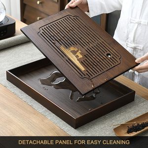 Bamboo <b>Tea</b> Tray Flat Drainage Design For Kung Fu <b>Tea</b> <b>Set</b> Small Chinese Style Dry Brewing <b>Tea</b> Table Tray - Product Image 3
