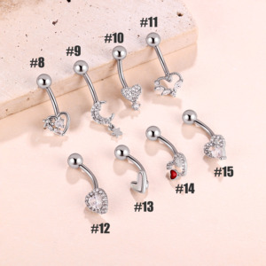 Sexy belly dance piercing thép không gỉ Zircon cho phụ nữ đồ trang sức thời trang vòng bụng - Product Image 3