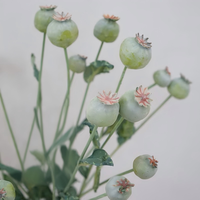 Ranting Buah Poppy Plastik Buatan Warna Hijau untuk Dekorasi Bunga Pernikahan dan Festival