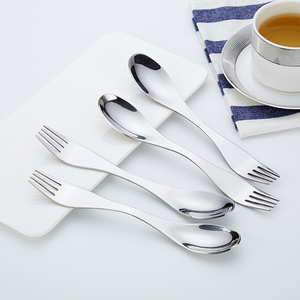 ช้อนสลัดโลหะสแตนเลสสำหรับตั้งแคมป์แบบทูอิน1สำหรับเดินป่าตั้งแคมป์หรือแบกเป้ - Product Image 1