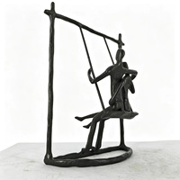 Sculpture de couple en fer forgé, style moderne minimaliste abstrait, ornement d'amoureux fait main, durable, décoration artistique pour la maison