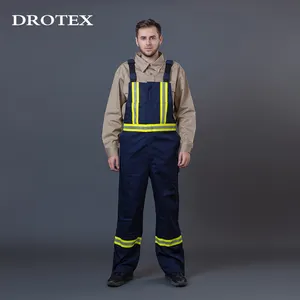 Uniform Workwear OEM Winter Fire Resistant Reflective Engineer Industrial Mechanic Work Clothes Safety Bib Overalls For Men