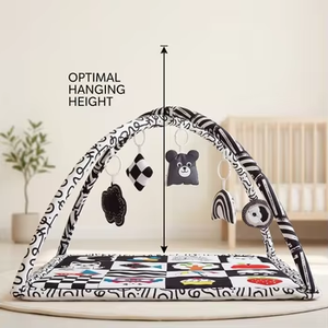 <span class=keywords><strong>Tapis</strong></span> <span class=keywords><strong>d</strong></span>'éveil noir et blanc à contraste élevé pour bébé, <span class=keywords><strong>tapis</strong></span> <span class=keywords><strong>d</strong></span>'activités pour nouveau-né avec arche amovible et jouets sensoriels en peluche - Product Image 3