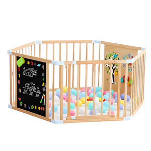 <span class=keywords><strong>6</strong></span> pannelli multiuso lavagna lavagna lavagna pieghevole legno box per il bambino più di 3 mesi con Montessori giocattoli - Product Image 1