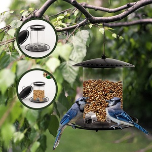 Alimentador de pájaros de Metal colgante automático ecológico con estilo de cuatro puertos de alimentación para patio de jardín al aire libre - Product Image 6