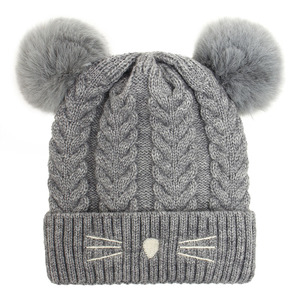 Pas cher Prix Bébé Gants <span class=keywords><strong>d</strong></span>'<span class=keywords><strong>Hiver</strong></span> et Chapeaux Ensemble Fille Garçon Bonnet Enfants Doux Mitaines Tricotées - Product Image 3