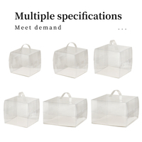 Boîte à gâteau transparente en PET mini boîte d'emballage de gâteau en plastique carré de 4 /5 pouces avec poignée